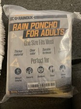 5 NEW NIB Rain Ponchos For Adults One Size Fits Most Clear Color Durable