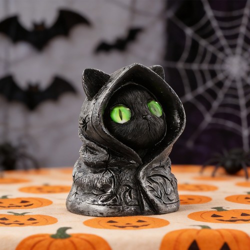 Figurine chat noir capuche - chat,