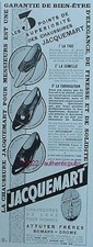 PUBLICITE JACQUEMART CHAUSSURES DE LUXE POUR HOMMES ROMANS DROME 1933 FRENCH AD