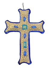 croix crucifix artisanal Céramique Italie Venise peint main Pinturicchio 419/16