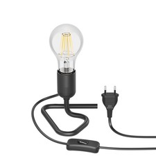 Lampe de table TRIN Triangle pied triangulaire noir avec fiche et interrupteur