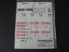 CARPENA HO 87..62 PLANCHE DECALQUES POUR WAGONS SPECIAUX EVIAN ET UGILOR