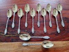 Ravinet d'Enfert 12 petites cuillères en argent massif et vermeil café Louis XV