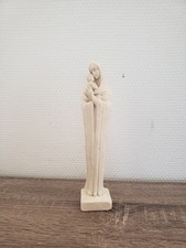 statue figurine religieuse vierge à l'enfant Platre XXème Signé Art Déco 