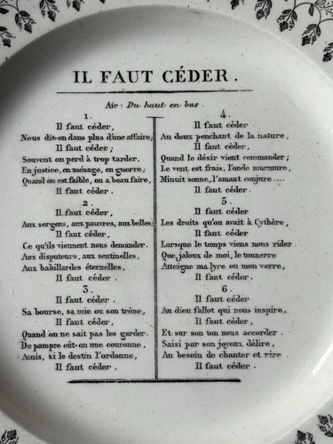Assiette faïence parlante - assiette,