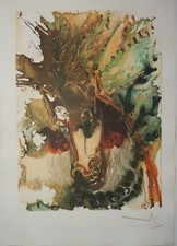 Salvador DALI - Les Chevaux  Lithographie signée - Bucéphale