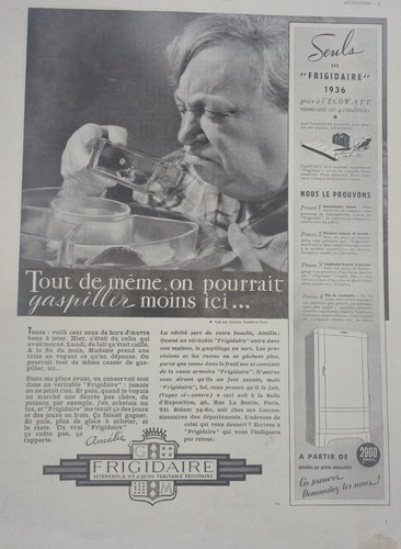 Publicité ancienne frigidaire - publicité,