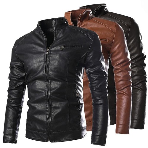 Veste moto cuir - en,
