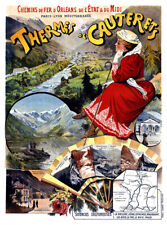 Affiche chemin de fer Orléans État & Midi - Les Thermes de Cauterets