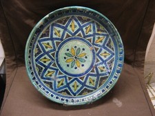 Superbe grand plat en céramique du Maroc Safi atelier Lamali ? début XXeme