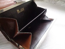 Portefeuille vintage femme française cuir marron Didier Lamarthe Paris