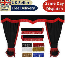 Frange Rideaux pour Pare-Brise + Front Noir avec Rouge pour Scania Man DAF Volvo