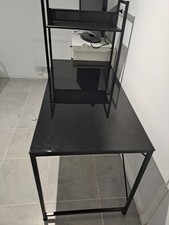 Bureau 120x60cm avec Étagères de Rangement -  Poste de Travail en Bois Marron 