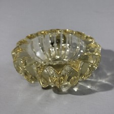 Cendrier vintage cristal jaune Pierre d'Avesn France période Art Déco 1940s