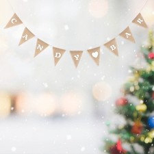 9pcs Candy Bar Burlap Flag