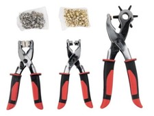 Lot Pince Tournante perforatrice + Pince à œillet + Pince à bouton pression