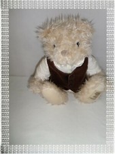 δ - Peluche Ours  Beige Gilet