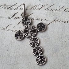 Pendentif KELT Signé Bijou Breton Vintage Argent Massif Bretagne Silver Pendant