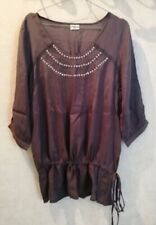Tunique marron viscose sequins T42 M&S Mode (2206335)