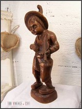 Ancienne statue Bois Le joueur