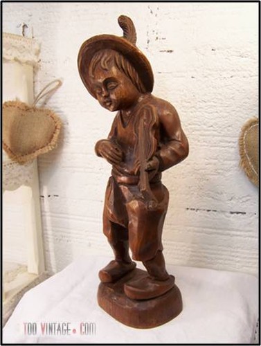 Ancienne statue bois joueur - statue, le