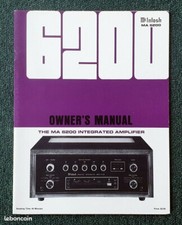 McIntosh MA 6200 Owner's Manual + Service Information Notice (original) MA6200