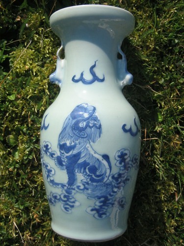 Ancien vase porcelaine décor - ancien, porcelaine,
