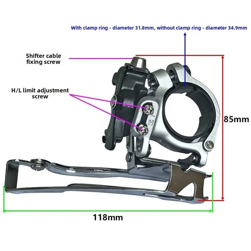Dérailleur avant pour - vtt, 7