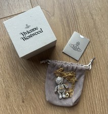 collier vivienne westwood perles petit ours en peluche ton Or