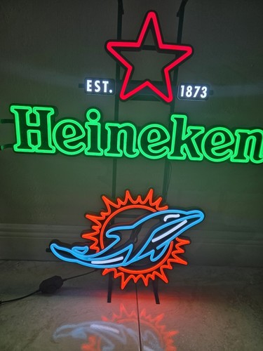Heineken miami dolphin neon - dolphin,