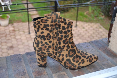 Boots bottine leopard - bottine, noir