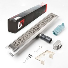 Caniveau Lignes Fente 600x70mm Gouttière Avec Inox Siphon Grille Filtrante