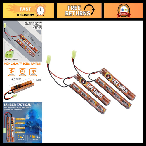 High capacity 1600mah - 9.6v,