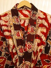 Kimono En Soie Pure Beige Et Rouge Long Robe Gown Fille Femme Kimono KMO5430