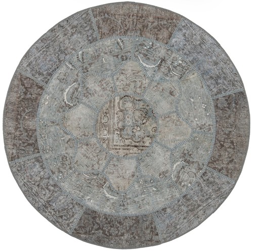 Tapis patchwork rond vintage - tapis,