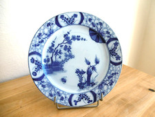 UNE ASSIETTE PLATE FAIENCE CREIL MONTEREAU DECOR JAPON Lot L. diam 25,5 cm.