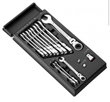 FACOM MOD.467BFJ12PB  MODULE 12 CLÉS MIXTES À CLIQUET ARTICULÉES + 3 ADAPTATEURS