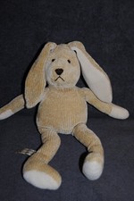 Peluche Doudou Lapin LES PETITES MARIE Tricot Beige Caramel  35 Cm TTBE