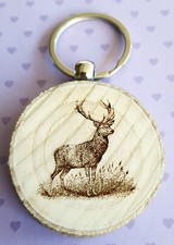 Porte cles  Cerf gravé sur