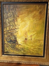Huile Sur Toile Marine Signé Couprie