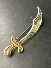 Ancienne Broche En Plaquer Or 18k 750 Art Déco Nouveau créateur épée