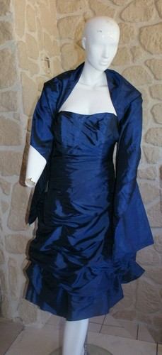 Robe cocktail bleue - +, étole
