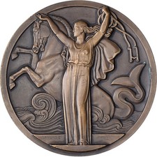 France, Médaille, Compagnie Générale Transatlantique, Normandie, 1935