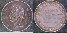 Médaille en Argent CHARLES X 1828 Société Encouragement Industrie Nationale