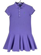 RALPH LAUREN Robe À Col Polo Pour Fille Violet Taille M (8-10 Ans)