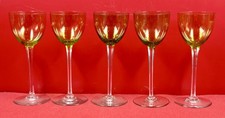 BACCARAT - Modèle « PERFECTION » 5 Verres à Vin Cristal Vert  Signés