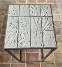 Console haute de Mons et Galène  Aix pietement metal et plateau ceramique