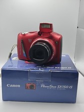 CANON PowerShot SX150 IS Rouge (Red) - 12x Zoom - 14.1MP HD - BOXED Complet