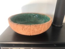 Plat Coupe A Fruit En Terre Cuite Vernissé A L’intérieur