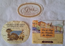 Lot de 3 ETIQUETTES anciennes